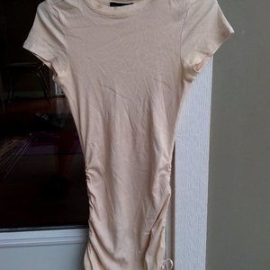 Beige Tight Dress with Adjustable Length